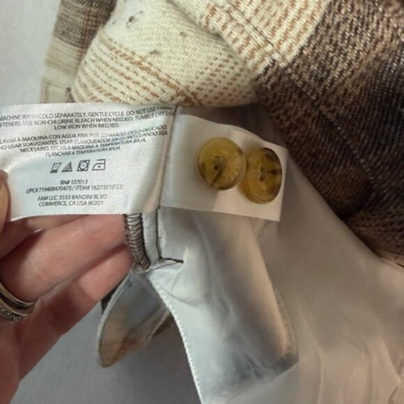 Banana Republic Flannel Shacket Small Plaid Wool Blend Front Pockets - Picture 12 of 13